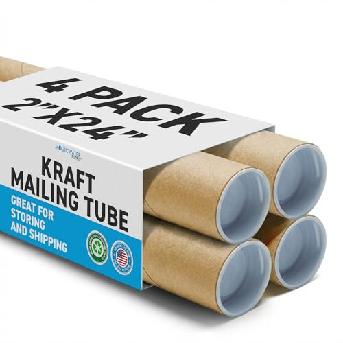 Mailing-Röhren mit Kappen, 5,1 x 61 cm (4 Stück) | Magicwater Netzteil