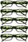 The Reading Glasses Company OPULIZE ACE Lesebrille für Damen und Herren - 5er-Pack - Schmaler Rechteckiger Rahmen - Komfort Federscharniere - Kratzfest - Grün Schildpatt +2.50