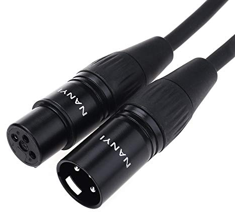 NANYI XLR Male to Female Mic Cable - 0.5 Meters /1.6Feet DMX Patch Cord with Oxygen-Free Copper