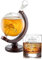 AMAVEL Whiskyset, Glaskaraffe Globus mit luftdichtem Verschluss und Auto im Inneren, Whiskyglas mit Gravur, Personalisiert mit Namen und Jahreszahl