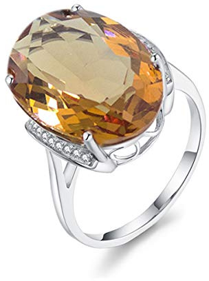 18 x 13 mm großer Diasporen-Cocktail-Ring aus 925er Sterlingsilber, Farbwechsel-Edelstein, Sultanit, feine Ringe, Schmuck für Frauen