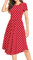 YUNDAI Women Christmas Midi Dress Short Sleeve Ladies Dress Crew Neck Floral Plain Beach Party Dresses with Pocket