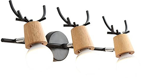 Wandlampe Moderne Einfachheit Geweih Design Bad Spiegellampe Wandhalterung 3 Flammen Badezimmer Spiegelleuchte Verstellbarer Lampenhalter Wandlampen E27 für Küche Esszimmer Schlafzimmer Flur Office