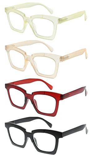 Eyekepper Lesebrille Damen 4er-Pack Stilvolle Brille Lesehilfe +0.75