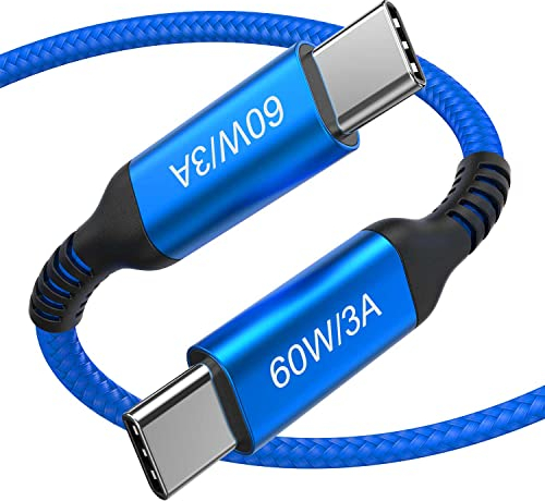 Cable USB C a USB C Carga Rapida 4.5 m 60w, Cable Tipo C Cargador Rapida Para MacBook Air, iPad Pro Mini, Sony PS5, Samsung Galaxy S22 S21 Ultra Note 21, Steam Deck, Xiaomi, Google Pixel, Switch,Xbox