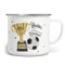 miKalino Emaille Tasse Jungs - Trinkbecher Kinder personalisiert - Emaille Becher für Schulanfänger - Kindertasse mit Namen - Kindertasse bedruckt - Emaille Becher Weiß