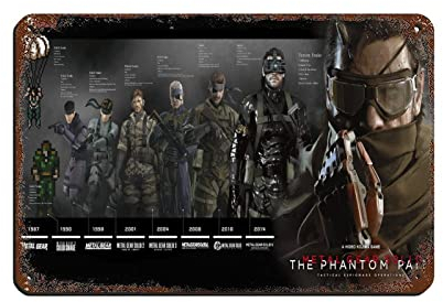 RIELLI Metal Gear Solid V The Phantom Pain Game Blechschild, 20 x 30 cm, Vintage-Blechschild, Metall, Pub, Club, Café, Zuhause, Wandkunst, Dekoration