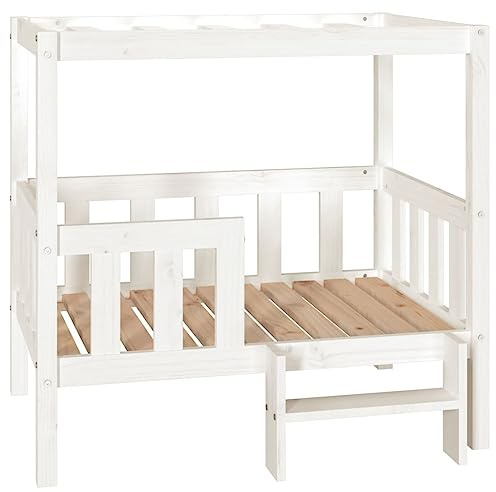 vidaXL Dog Bed White 95.5x73.5x90 cm Solid Wood Pine