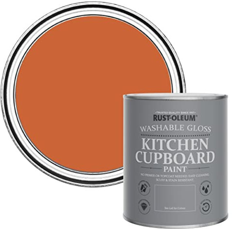 Rust-Oleum Orange Kitchen Cupboard Paint in Gloss Finish - Tiger Tea 750ml