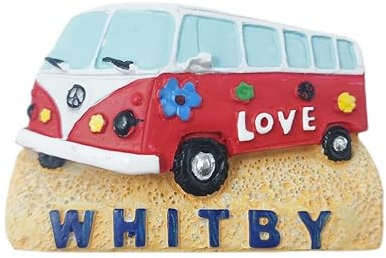 Whitby UK 3D Bus Fridge Magnet Souvenir Gift,Resin Handmade Whitby Refrigerator Magnet Home & Kitchen Decoration Collection
