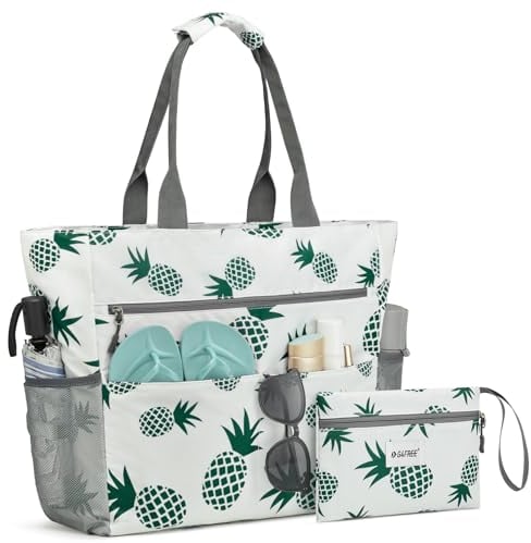 G4Free 35L Strandtasche XXL Familie & Badetasche Faltbar Groß/Wasserdicht/Leicht für Shopping Strandurlaub und Schwimmbäder