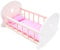 Engelhart – 606013 – Schaukelbett für Puppen Rosa/Weiß – Holzwiege für Puppen – Maße: 50 x 36 x 28 cm – ab 3 Jahren