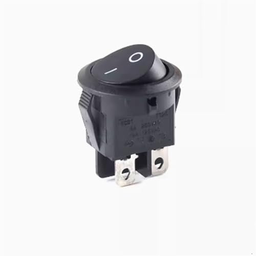 1 Uds. Interruptor basculante redondo cuadrado de 20mm 6A 250V 10A 125V 3/4 Pin interruptor redondo de encendido y apagado (Color : Black 4P2T)