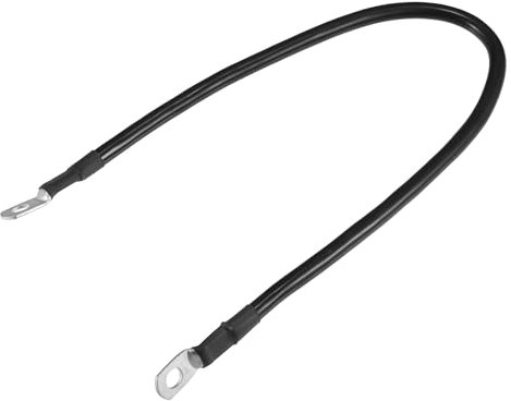 A ABSOPRO 6 AWG Battery Cable Stronger 45cm 18 Inches 6 AWG Gauge Car Battery Inverter Cable with 5/16 Inch Lugs Pure Copper Black
