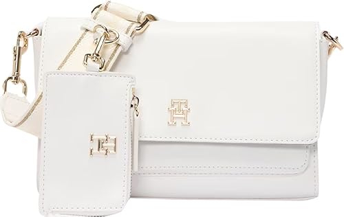 Tommy Hilfiger Damen Crossbody Bag Tasche Joy Crossover Breiter Tragegurt, Weiß (Ecru), Einheitsgröße