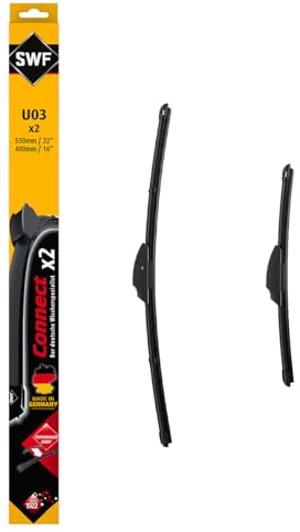 SWF Connect Wischer – U03 – Kit Aus in Deutschland Hergestellten Flachbalkenwischern Für Optimale Wischleistung 550mm/400mm – Vorne – 2er-Set
