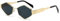 YAMEIZE Trendy Metall Rahmen Hexagon Sonnenbrille - für Damen Herren 90er Jahre Vintage Classic Brille Metall UV400 Schutz Fahren Outdoor