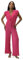 Elara Damen Jumpsuit V-Schnitt 1249 Fuchsia