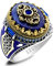 Vintage Kronenring mit natürlichem Lapislazuli-Stein für Männer, 925 Sterling Silber, Emaille, CZ-Ringe, türkischer Männerschmuck