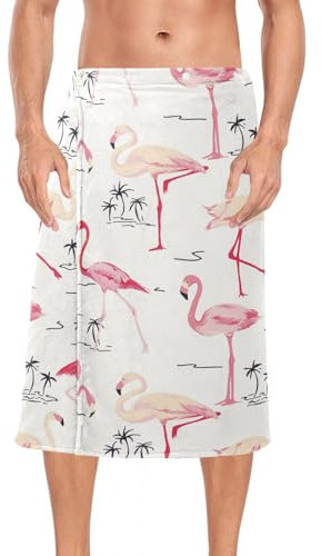 linqin Flamingo Retro-Baum-Duschtuch für Herren, Mikrofaser, Frottee, 152,4 x 71,1 cm, tragbares Badetuch, Sauna, Badezimmer