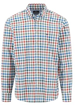 FYNCH-HATTON Kariertes Hemd mit Button-Down-Kragen Rust/L