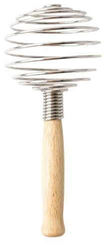 Teigbesen – Schneebesen zum Kochen | Küchenbesen | Drahtbesen | Verstellbarer Handmixer Küchenbesen | Edelstahl-Schneebesen | Spiralbesen Holzgriff zum Mischen, Schlagen & Rühren