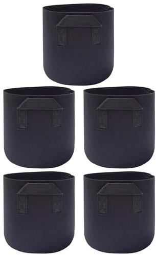 Pasdrucn 5 Stück Pflanzsack Aus Vliesstoff Mit Griffen, Pflanzsäcke, Hochbelastbare Verdickte Stofftöpfen, Wiederverwendbare Pflanztasche Für Den Anbau Von Kartoffe Ln (60L)