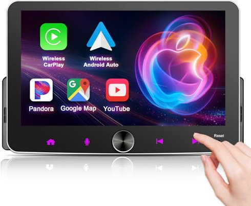 2G+32G Android Autoradio 1Din, 7 Zoll Wireless CarPlay Autoradio Bluetooth mit Bildschirm, Tochscreen CarPlay Autoradio mit Navi, Google-Play, SWC, AM/FM/DSP, USB/WiFi