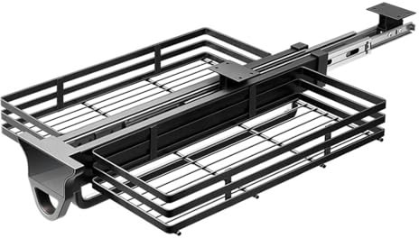 Tringle Habits Extractible, Porte Pantalon Coulissant, Porte-Pantalon Extensible avec Amortisseur, Multifonction Organisateur Vetement, Montage Mural Porte Pantalon Coulissant (Tirer Le Panier)