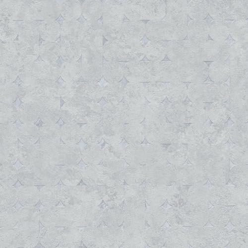 Grafik Tapete Profhome 396566-GU Vliestapete strukturiert im Used Look und metallischen Akzenten grau silber 5,33 m2