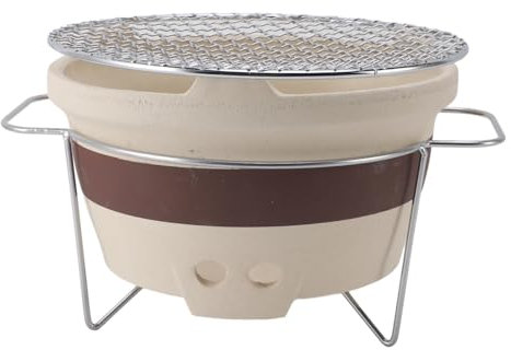 Barbecue-Grill, Lehm-Holzkohle Ofen, Lehm-Grill Herd mit Tee Kessel und Grill Tragbarer Holzofen Zum Rucksack Kochen Im Freien
