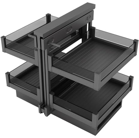 AnYaBinni Gabinete de Esquina ciega, Organizador de Armario Extensible con cajón de Almacenamiento Deslizante, Organizador extraíble para Esquinas ciegas para el hogar, Cocina