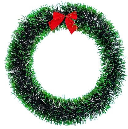 Guirnalda de cinta de Navidad para el hogar, fiesta, pared, puerta, decoración de árbol de Navidad, tiras de oropel, nudo de lazo, corona de fiesta