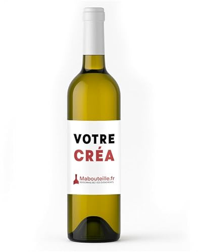 Vin blanc Bordeaux Sec 2022 Guillaume de Tastes - Bouteille de vin personnalisée avec Texte, Image & Logo [ Vins blancs 60% Sémillon, 30% Sauvignon Blanc, 10% Sauvignon gris ] (x6)