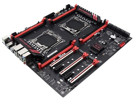 QWEOWW Placa Madre Fit For X99 CPU Dual M.2 LGA 2011 V3 E-ATX USB3.0 SATA3 8 DIMM DDR3 Compatible con Ranura for procesador Xeon 2011-3 X99-8D3/2.5G