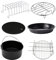 DONFAMDS 6 Pezzi Accessori per Friggitrice Ad Aria da Teglia per Pizza Padella da Forno per Inossidabile Alimentare per Torte Carni e Piatti