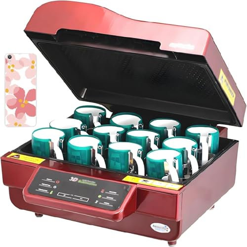 HYYKEJI 3D Sublimation Vacuum Oven, Digital Printing Heat Transfer Machine, with Intelligent Temperature Control, 12 Mugs/1 Time, Heat Evenly, for Mug/Cell Phone Case/T-Shirt/Mouse Pad