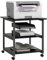 HOMCOM Carrello Porta Stampante a 3 Ripiani, Supporto Stampante con Ruote con Freno, Moderno e Salvaspazio in Acciaio e Legno, per Casa, Studio, Ufficio, 50x50x52.5cm, Nero