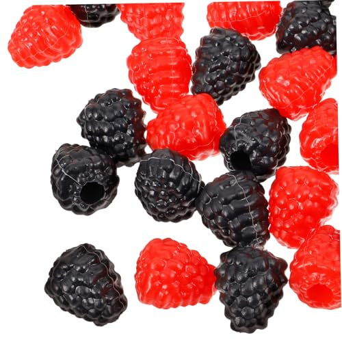 HOOTNEE 40piezas Decorativo De Frambuesa Artificial Decoración De Frutería Accesorio Fotográfico