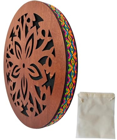 summvox 12 INCH Ocean Drum,Water Stream Drum,Rain Disk Water-Fall,Sound Healing,Onomatopoeic Wooden Drum For Performance Accompaniment With Storage Bag
