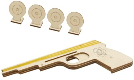 NAMOARLY Holz Gummibandwerfer Spielzeug für Kinder Jungen | Zusammengebautes Holzspielzeug Blaster | Outdoor Indoor Freizeitspielzeug für Koordination und Teamfähigkeit