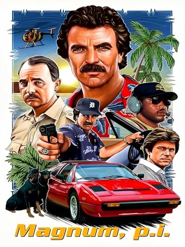 Postercinema Magnum PI Cinematic Wall Art, Poster, 30 x 40 cm
