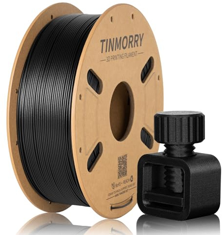 TINMORRY ASA-CF Filament 1,75 mm für 3D Drucker, 1 KG, Schwarz | Carbonfaserverstärktes ASA, hitze-, UV- und witterungsbeständig, ideal für Außenbauteile und technische Anwendungen