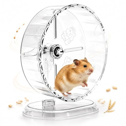 Leise Laufrad Hamster 18 cm, Höhenverstellbares Plastik Hamsterrad, Silent Hamster Rad Für Zwerghamster Mäuse Gerbils, Praktisches Hamster Zubehör(18CM)