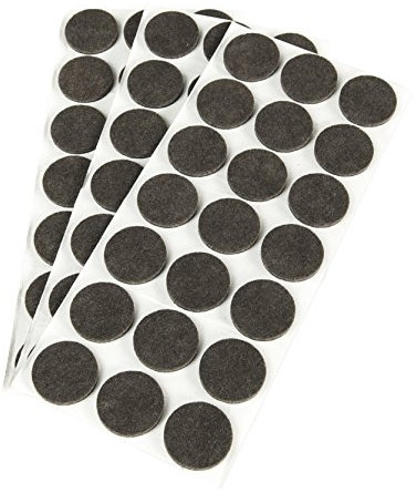 Emuca - Runde Selbstklebende flizgleiter für möbel, braun Farbe, Ø30 mm, Set aus 63 flizgleiter