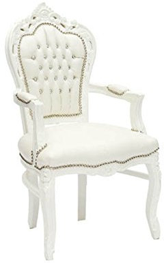 SOLO MOBILI Sessel Barock weiß und weiß, Stühle
