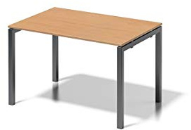 BISLEY Cito Schreibtisch, 740 mm höhenfixes U-Gestell, Metall, Bc334 Dekor Buche, Gestell Anthrazitgrau, 80 x 120 x 85 cm