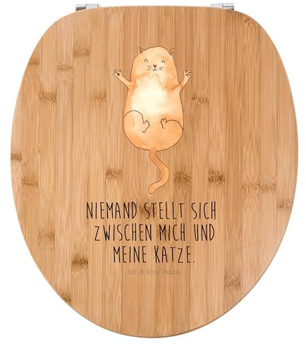 Mr. & Mrs. Panda Motiv WC Sitz Katze Umarmen - Geschenk, Toilettendeckel, WC-Sitz, Katzenfreund, Toilette, Mietze, Klodeckel, Katzenmotiv, Cat,