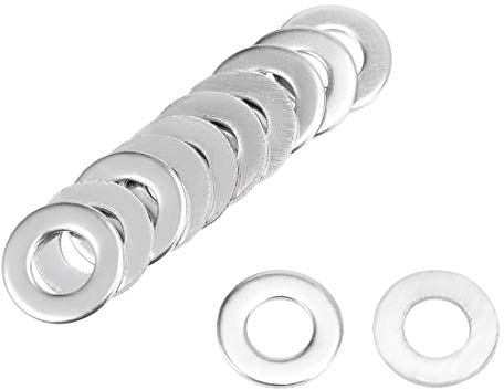 sourcing map 50 Stück Unterlegscheiben M5 12 mm x 6 mm x 1 mm Flach Unterlegscheiben 304 Edelstahl Beilagscheiben für Schraub Bolzen