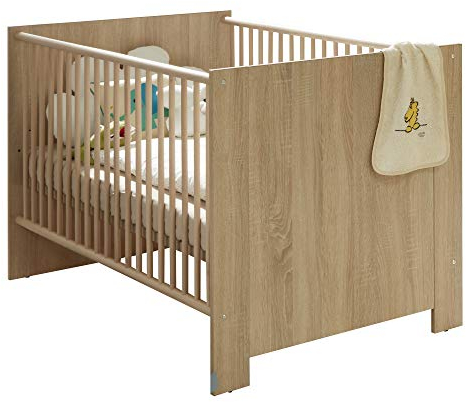 trendteam smart living - Babybett Kinderbett - Babyzimmer - Olivia - Aufbaumaß (BxHxT) 144 x 83 x 78 cm - Farbe Eiche Sägerau hell - 155362045